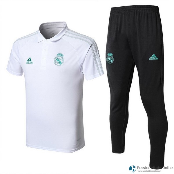 Real Madrid Polo Komplett Set 2017-18 Weiß Fussballtrikots Günstig